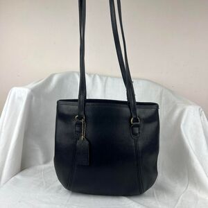 Vintage Coach Black Medium Leather Framed Pouch Shoulder Bag 9996